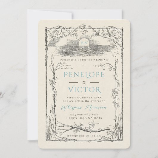 huwelijksuitnodiging aan zee kaart (Voorkant)