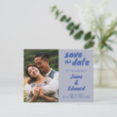 Huwelijksuitnodiging Aangepaste foto SAVE de DATUM Aankondigingskaart (Staand voorkant)