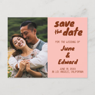 Huwelijksuitnodiging aangepaste foto SAVE the DATE Aankondigingskaart