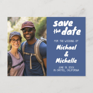 Huwelijksuitnodiging aangepaste foto SAVE the DATE Aankondigingskaart