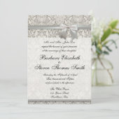 Huwelijksuitnodiging Aangepaste Witte Kant Sjabloo Kaart (Staand voorkant)