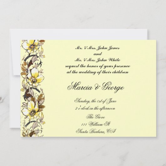 Huwelijksuitnodiging, aankondiging en uitnodiging (Achterkant)