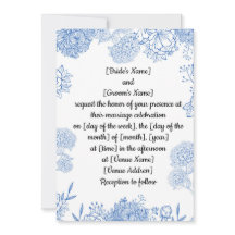 Huwelijksuitnodiging aanpasbaar voor en achter