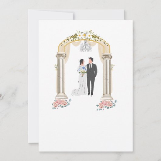 Huwelijksuitnodiging aanpasbaar voor en achter kaart (Achterkant)