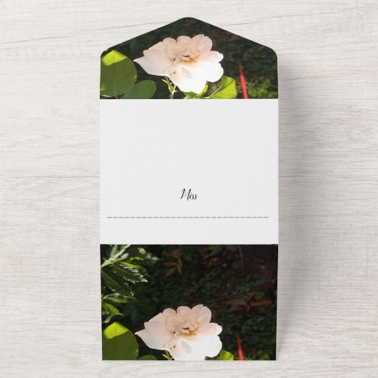 Huwelijksuitnodiging alles in één all in one uitnodiging (Buitenkant)