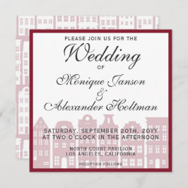 Huwelijksuitnodiging Amsterdamse Grachtenhuizen Kaart