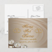 Huwelijksuitnodiging antwoordkaart briefkaart (Voorkant / Achterkant)