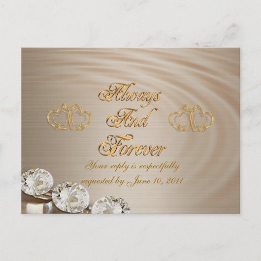 Huwelijksuitnodiging antwoordkaart briefkaart (Voorkant)