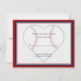 Huwelijksuitnodiging antwoordkaarten honkbal RSVP kaartje