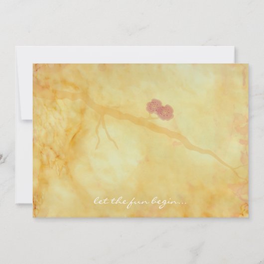 Huwelijksuitnodiging Aziatische Invloed Tortelduif Kaart (Achterkant)