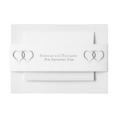 Huwelijksuitnodiging Belly Band Silver Hearts Uitnodigingen Wikkel (Voorkant Voorbeeld)