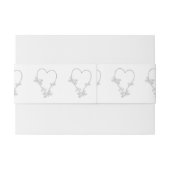 Huwelijksuitnodiging Belly Band Zilveren Hart Vlin Uitnodigingen Wikkel (Achterkant Voorbeeld)