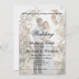 Huwelijksuitnodiging, bewaar de datum, receptie kaart