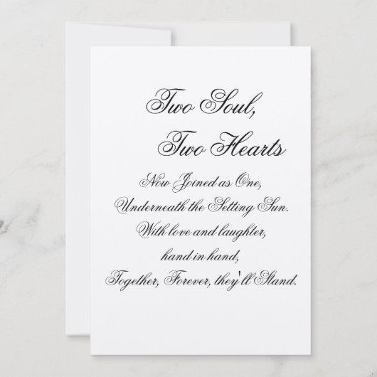 Huwelijksuitnodiging, bewaar de datum, receptie kaart (Achterkant)