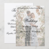 Huwelijksuitnodiging, bewaar de datum, receptie kaart (Voorkant / Achterkant)