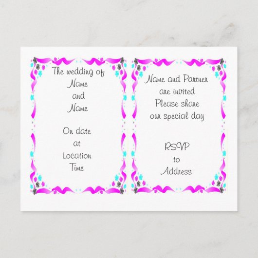 Huwelijksuitnodiging - Bijbelvers, roze hart Uitnodiging Briefkaart (Achterkant)