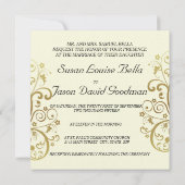 Huwelijksuitnodiging - Black & Gold Swirls Kaart (Achterkant)