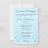 Huwelijksuitnodiging Blauw Hart en Vlinders Kaart (Achterkant)