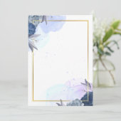 Huwelijksuitnodiging Blauwe bloemen Kaart (Staand voorkant)