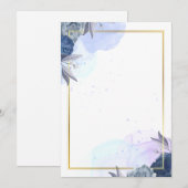 Huwelijksuitnodiging Blauwe bloemen Kaart (Voorkant / Achterkant)