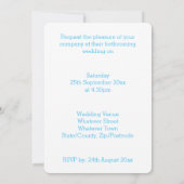 Huwelijksuitnodiging Blauwe Engel Vleugels Hart De Kaart (Achterkant)