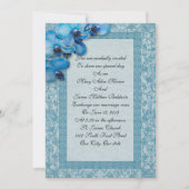 Huwelijksuitnodiging blauwe orchideeën kaart (Voorkant)