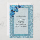 Huwelijksuitnodiging blauwe orchideeën kaart (Achterkant)