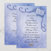 Huwelijksuitnodiging Blauwe rozen Kaart (Voorkant / Achterkant)