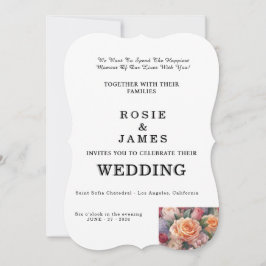 Huwelijksuitnodiging Bloemen Elementen