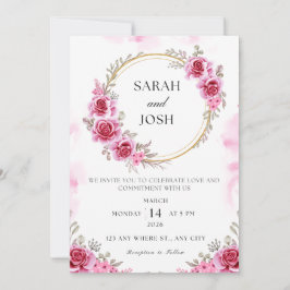 Huwelijksuitnodiging Bloemen Kaart