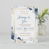 Huwelijksuitnodiging, bloemenbruiloft uitnodiging (Staand Voorkant)