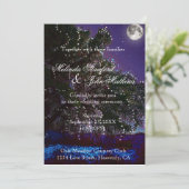 huwelijksuitnodiging | Boomlicht en maan Kaart (Staand voorkant)