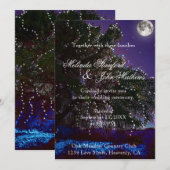 huwelijksuitnodiging | Boomlicht en maan Kaart (Voorkant / Achterkant)