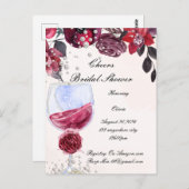 huwelijksuitnodiging bordeaux briefkaart (Voorkant / Achterkant)