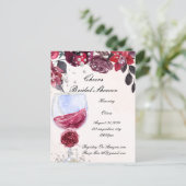 huwelijksuitnodiging bordeauxrood briefkaart (Staand voorkant)