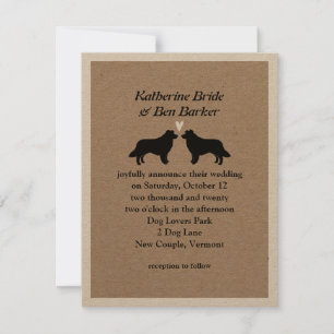 Huwelijksuitnodiging Border Collies Kaart