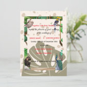 Huwelijksuitnodiging Bosdier Kaart (Staand voorkant)