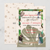 Huwelijksuitnodiging Bosdier Kaart (Voorkant / Achterkant)