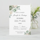 Huwelijksuitnodiging botanisch thema kaart (Staand voorkant)