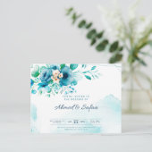 huwelijksuitnodiging briefkaart (Staand voorkant)