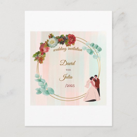 huwelijksuitnodiging briefkaart (Voorkant)