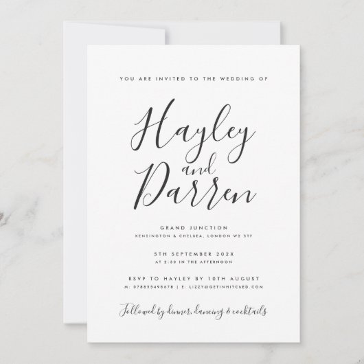 Huwelijksuitnodiging Briefkaart, Eenvoudige Huweli Kaart (Voorkant)