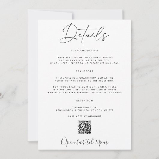 Huwelijksuitnodiging Briefkaart, Eenvoudige Huweli Kaart (Achterkant)