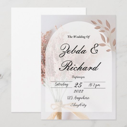 Huwelijksuitnodiging Briefpapier Save The Date (Voorkant / Achterkant)