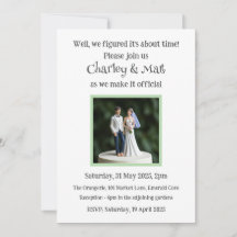 Huwelijksuitnodiging Bruid Bruidegom Taart Topper 