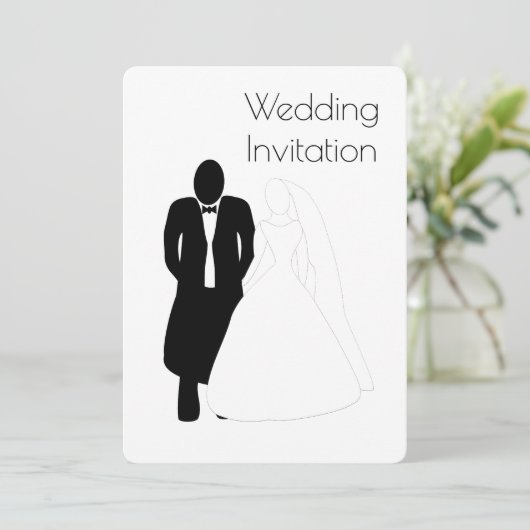 Huwelijksuitnodiging bruidegom kaart (Staand voorkant)