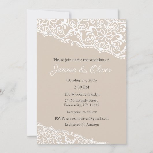 Huwelijksuitnodiging, Bruiloft Briefpapier, Bruid Kaart (Voorkant)