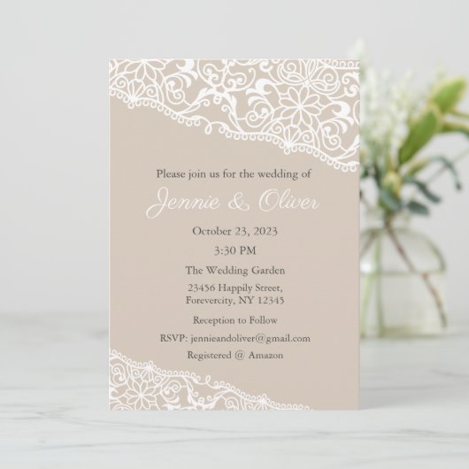 Huwelijksuitnodiging, Bruiloft Briefpapier, Bruid Kaart (Staand voorkant)