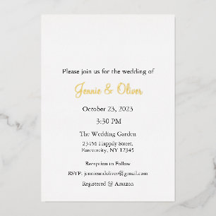 Huwelijksuitnodiging, Bruiloft Briefpapier, Folie, Folie Uitnodiging