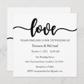 Huwelijksuitnodiging, Bruiloft Briefpapier, Liefde Kaart (Voorkant / Achterkant)